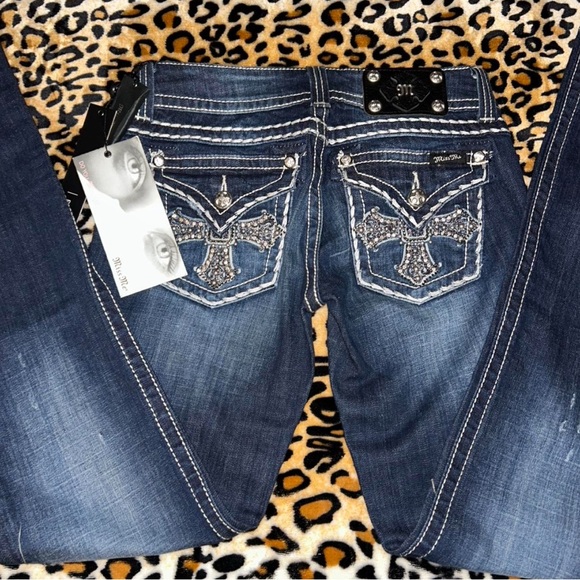 Miss Me Denim - Y2k Miss Me Low Rise Bootcut Mcbling Rhinestone Cross Denim Jeans NEW WITH TAGS